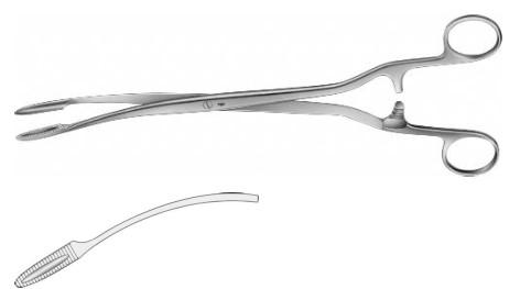 КОРНЦАНГ ДЛЯ ТАМПОНІВ/ПЕРЕВ'ЯЗКИ СІМС-МАЙЄР, ВИГНУТИЙ, 280 ММ